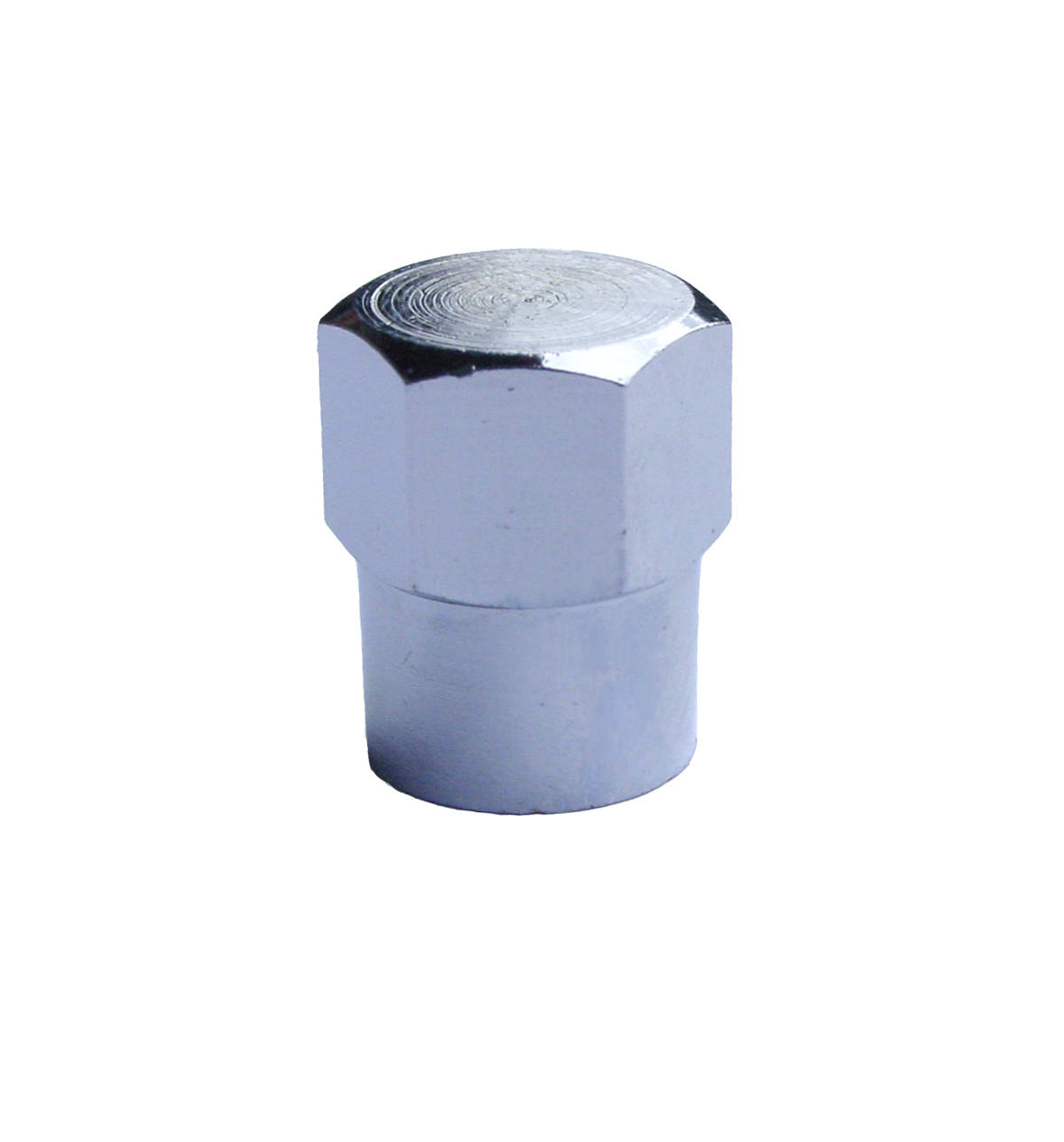 Valve Cap H/P Hex. Chrome 100}