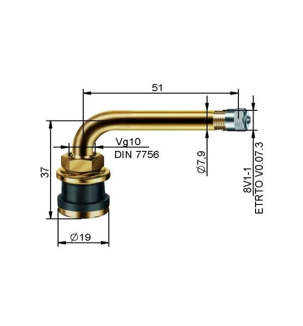 Truck TR570C Bent Super Single Valve}